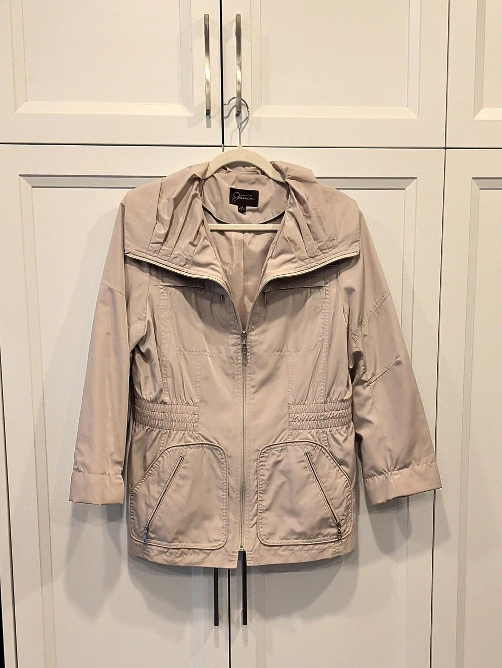 Jessica  Utility Jacket in Beige Size Small Like New